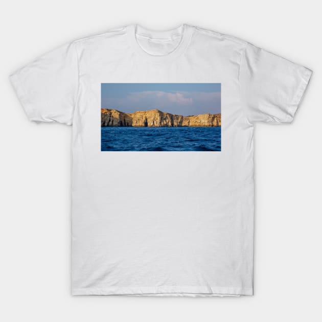 Rocky edges of the Comino island T-Shirt by lena-maximova